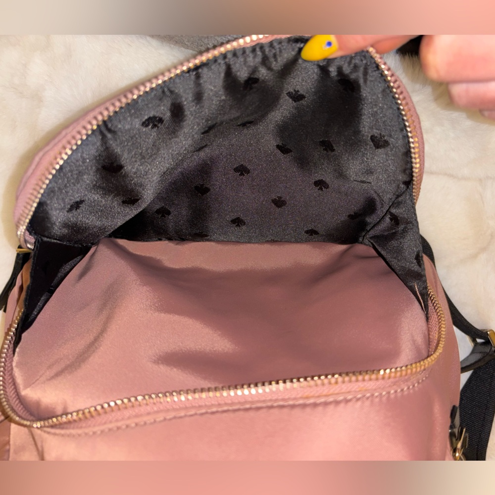 Kate Spade Mauve Mini Backpack with Black Straps- like new - Picture 11 of 12